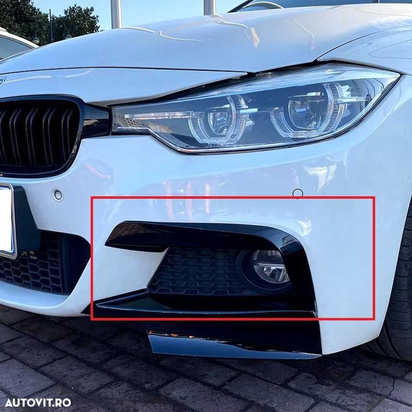 Extensii Prelungiri Bara Fata M BMW F30 F31, Lip Splitere Negru Lucios - 4