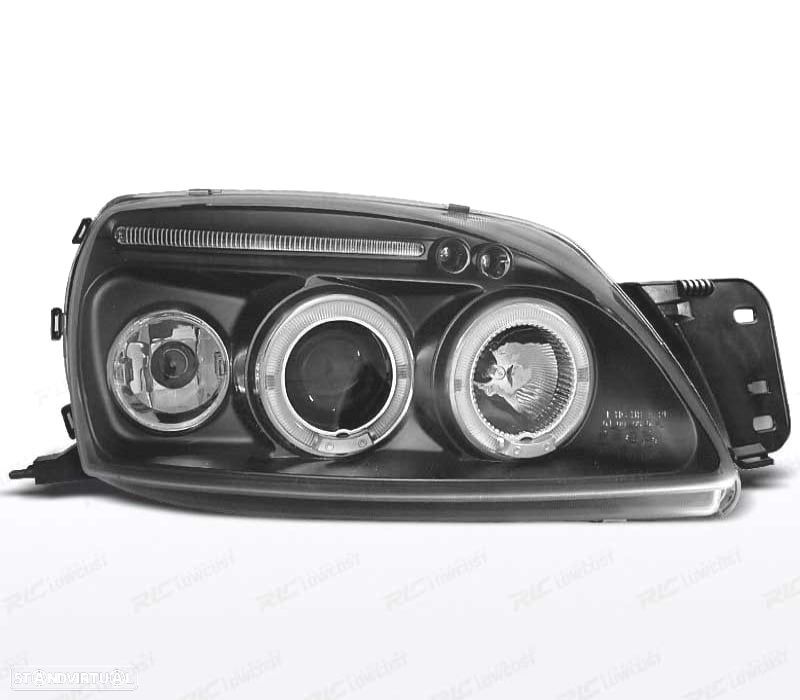 FARÓIS ANGEL EYES FORD FIESTA 99-02 FUNDO PRETO - 2