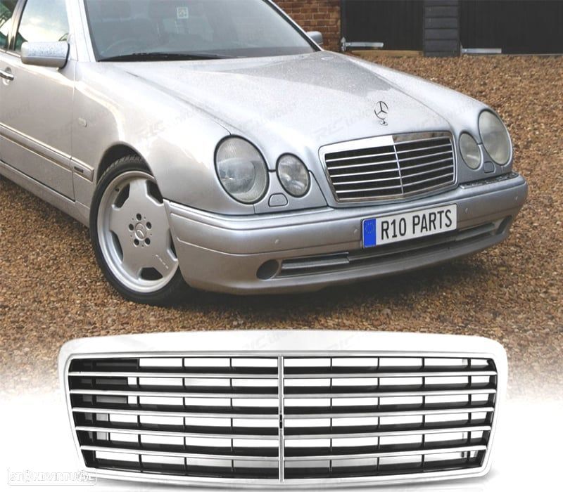 GRELHA FRONTAL MERCEDES W210 95-98 CROMADO - 1