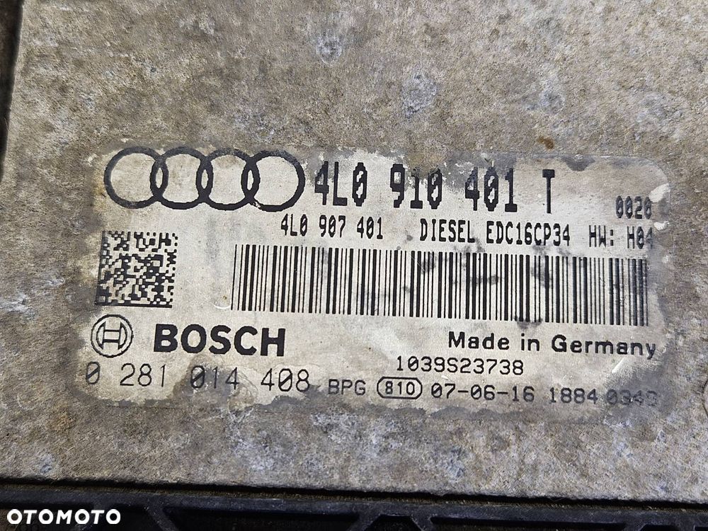 AUDI Q7 05-15R STEROWNIK KOMPUTER SILNIKA 3.0 TDI BUG 4L0910401T 02810114408 EDC16CP34 - 4