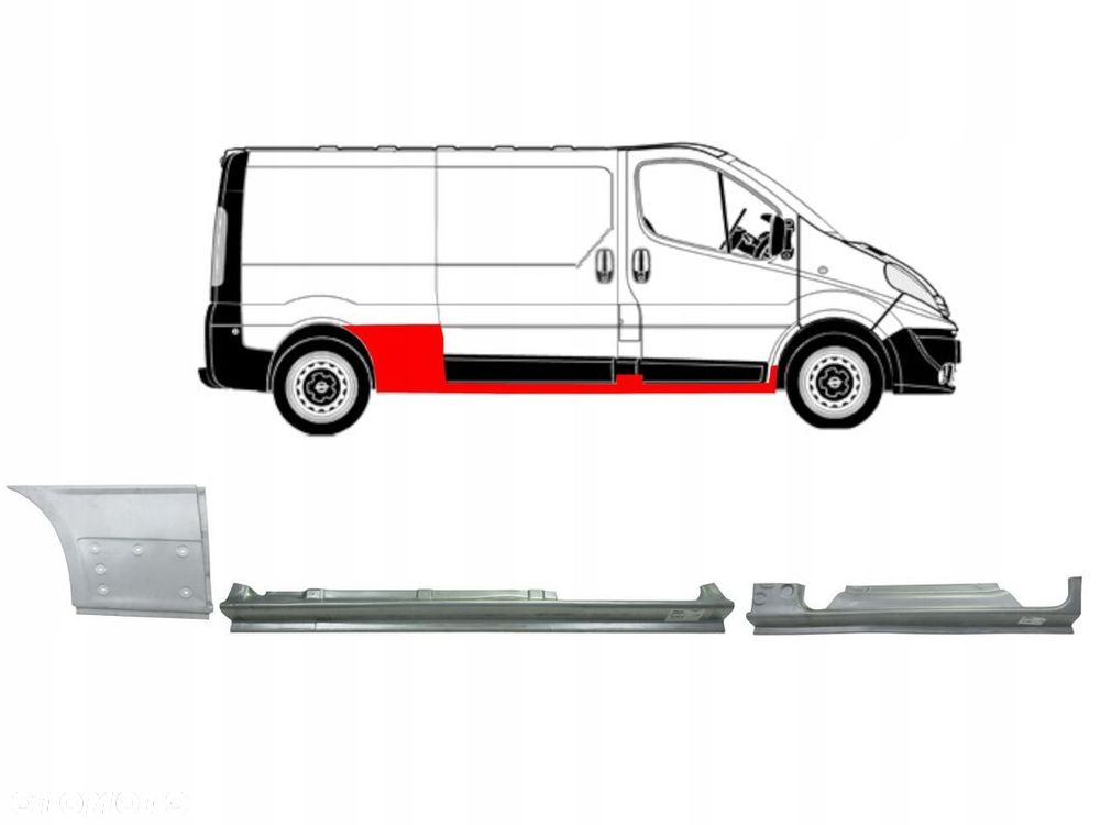 Próg / progi / reperaturki Renault Trafic 01 - 14 wersja długa ZESTAW ! - 1