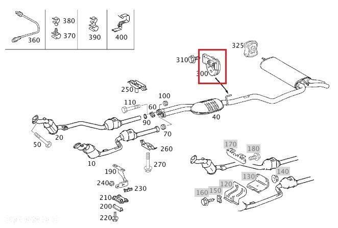 MERCEDES E-KLASA W210 Wieszak tlumika OE - 2