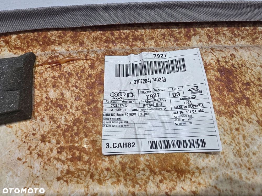 PODSUFITKA AUDI Q7 4L 4L0867505H H82 LICHTGRAU ORYGINAŁ ! - 12