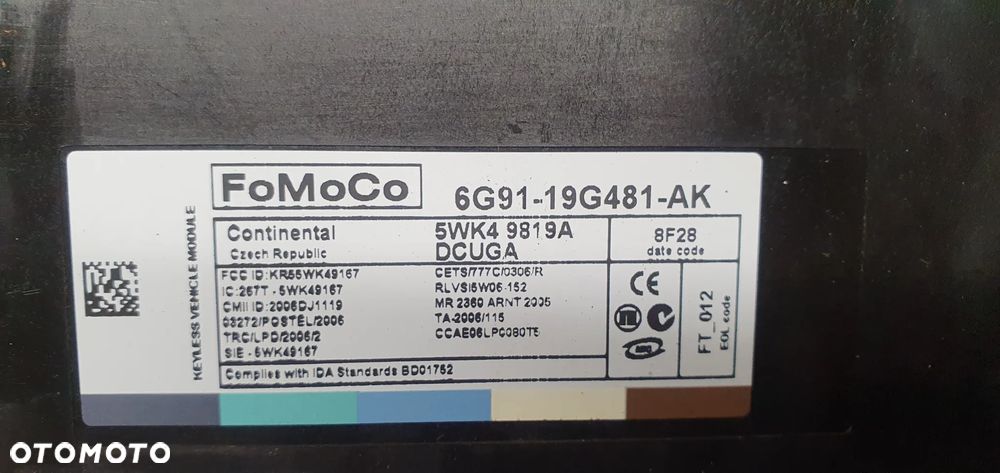 Moduł komfortu sterownik Jaguar XF X250 6G91-19G481-AK - 4