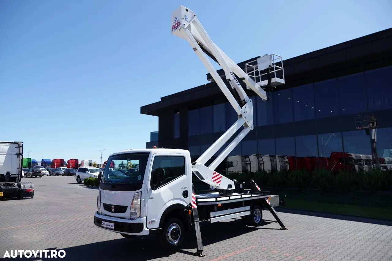 Renault MAXITY 110 DXI / ELEVATOR 20 METRI / ELEVATOR CU CULBIE TP20 / COȘ PENTRU 2 PERSOANE - 250 KG / 42.000 KM / CONTRACT POST-SERVICE - 2