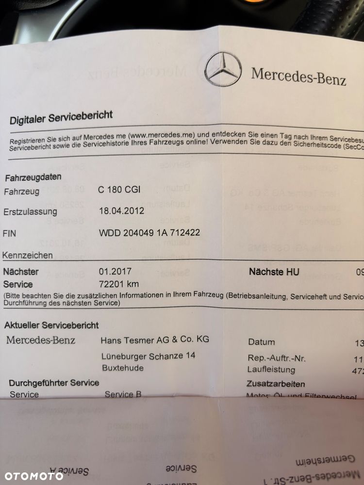 Mercedes-Benz Klasa C 180 CGI Automatik BlueEFFICIENCY Avantgarde - 18