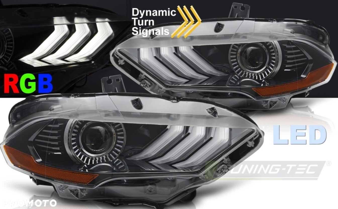 Reflektor Lampa kpl Vland Full Led RGB Tuning Ford Mustang VI 6 Lift 18-23 - 2