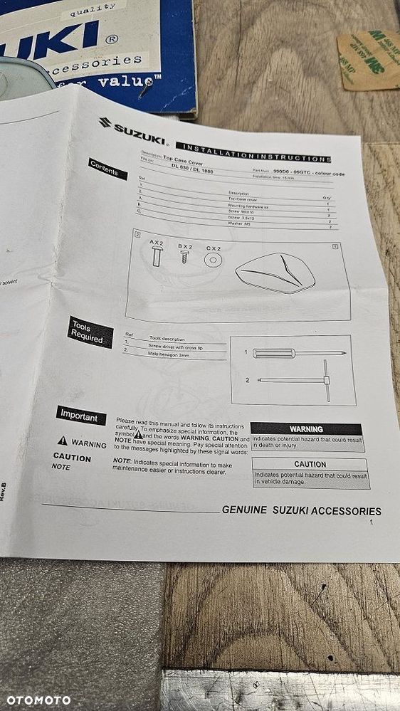 Nakładka Kufra 48L Suzuki DL 650 / DL 1000 V-Strom  990D0-06GTC-YBA - 6