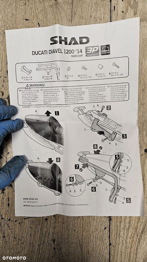 Stelaż pod kufry boczne Ducati Diavel 1200  Shad 3P System D0DV141F - 6