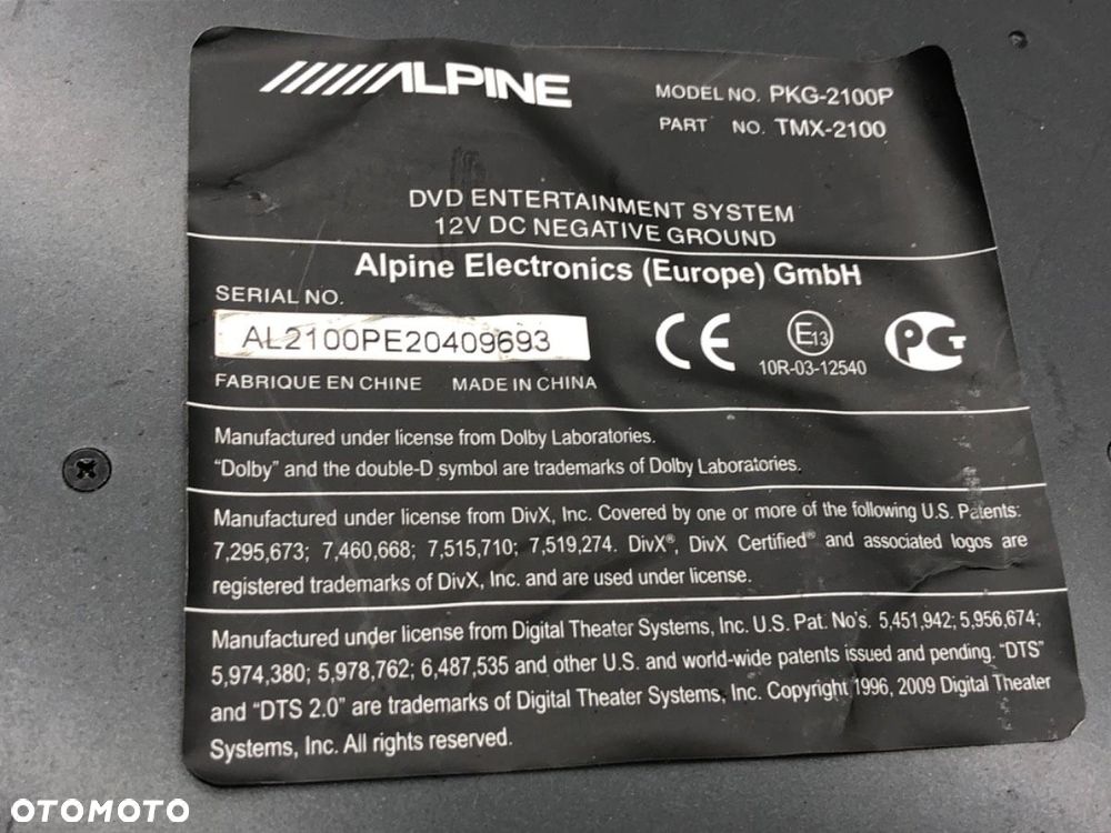 MONITOR EKRAN ODTWARZACZ DVD LCD ALPINE  VW TRANSPORTER V Autobus (7HB, 7HJ, 7EB, 7EJ) 2003 - 2015 - 10