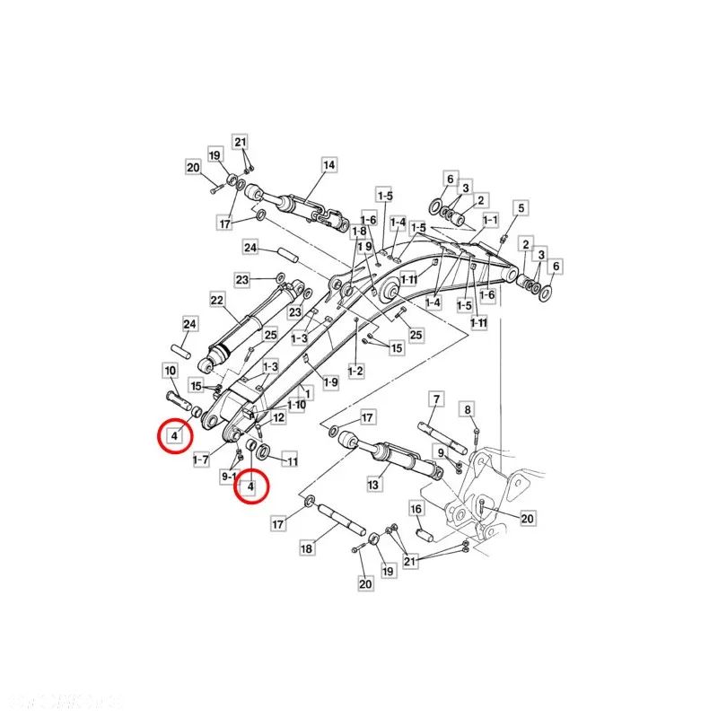 Tuleja ramienia JCB JRV0597 ZAM - 3