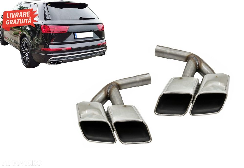 Ornamente toba Audi Q7 4M (2015-2019) SQ7 Design Chrome doar pentru Benzina- livrare gratuita - 16