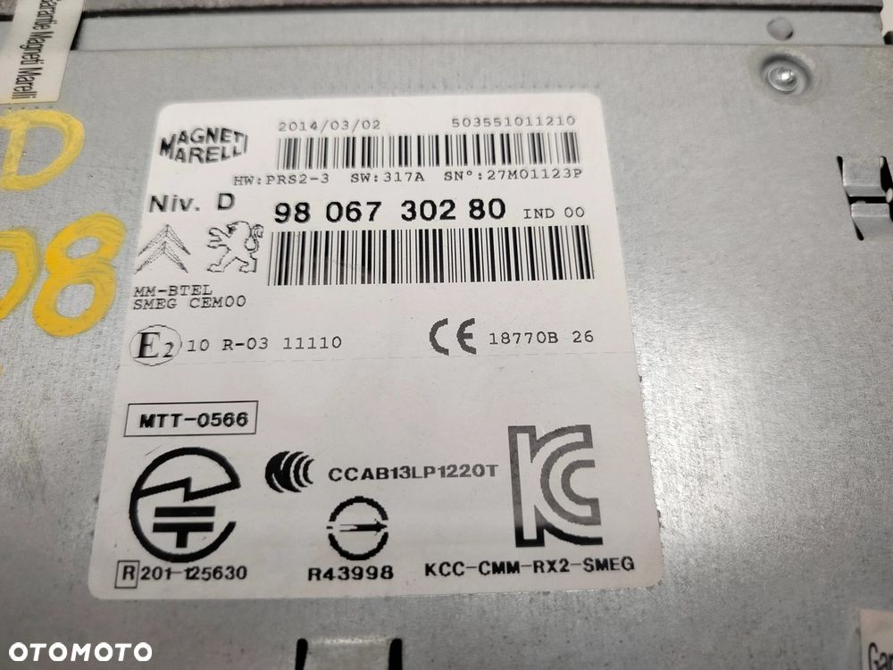PEUGEOT 208 I 2012R- RADIO NAWIGACJA GPS 9806730280 - 2