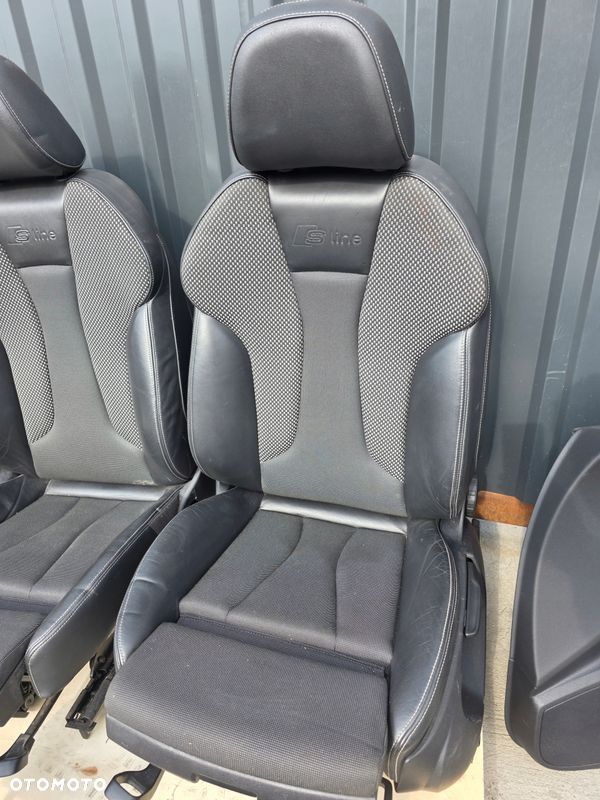 FOTEL FOTELE KOMPLET AUDI A3 8V SPORTBACK 5-DRZWI SKÓRA+MATERIAŁ S LINE *2* - 8