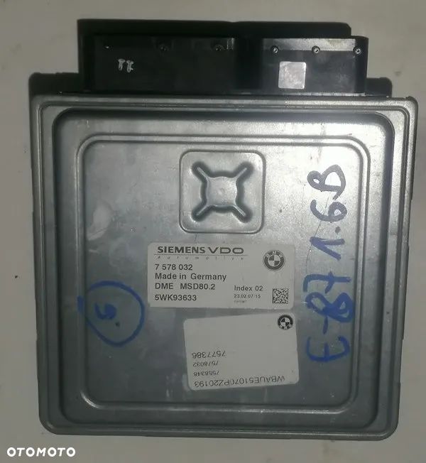 BMW 1 E87 1.6B - KOMPUTER STEROWNIK SILNIKA 7578032 - 1