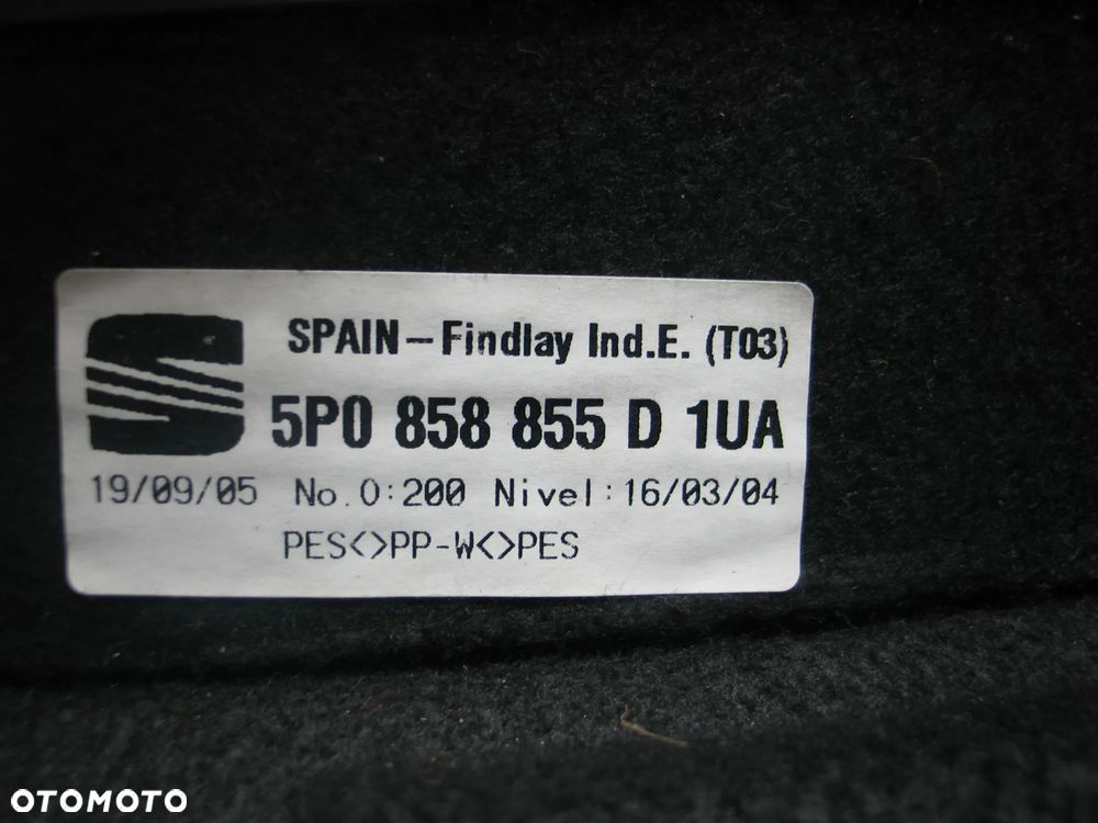 podloga wykladzina bagaznika 5P0858855D + przegroda 5P0861691 seat altea - 8
