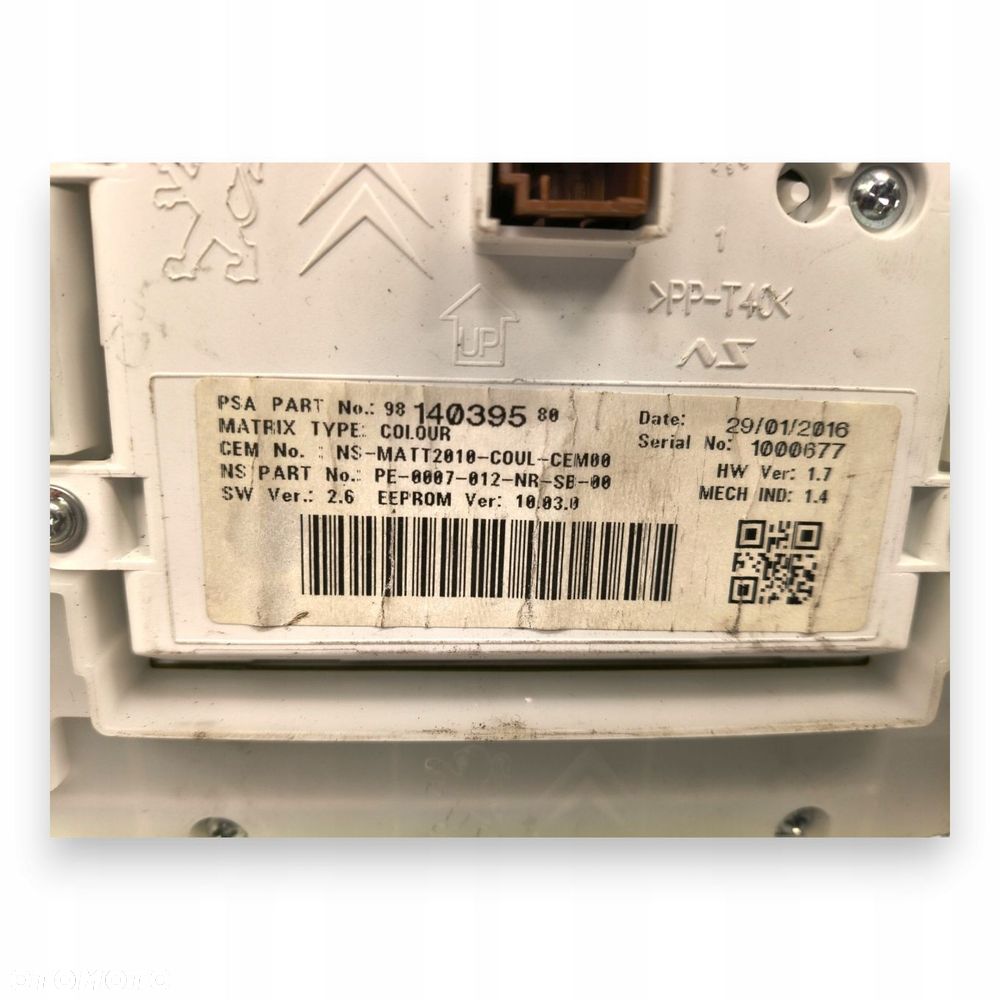 LICZNIK ZEGARY 9814039580 Peugeot 2008 1.2 THP PureTech Benzyna europa - 2