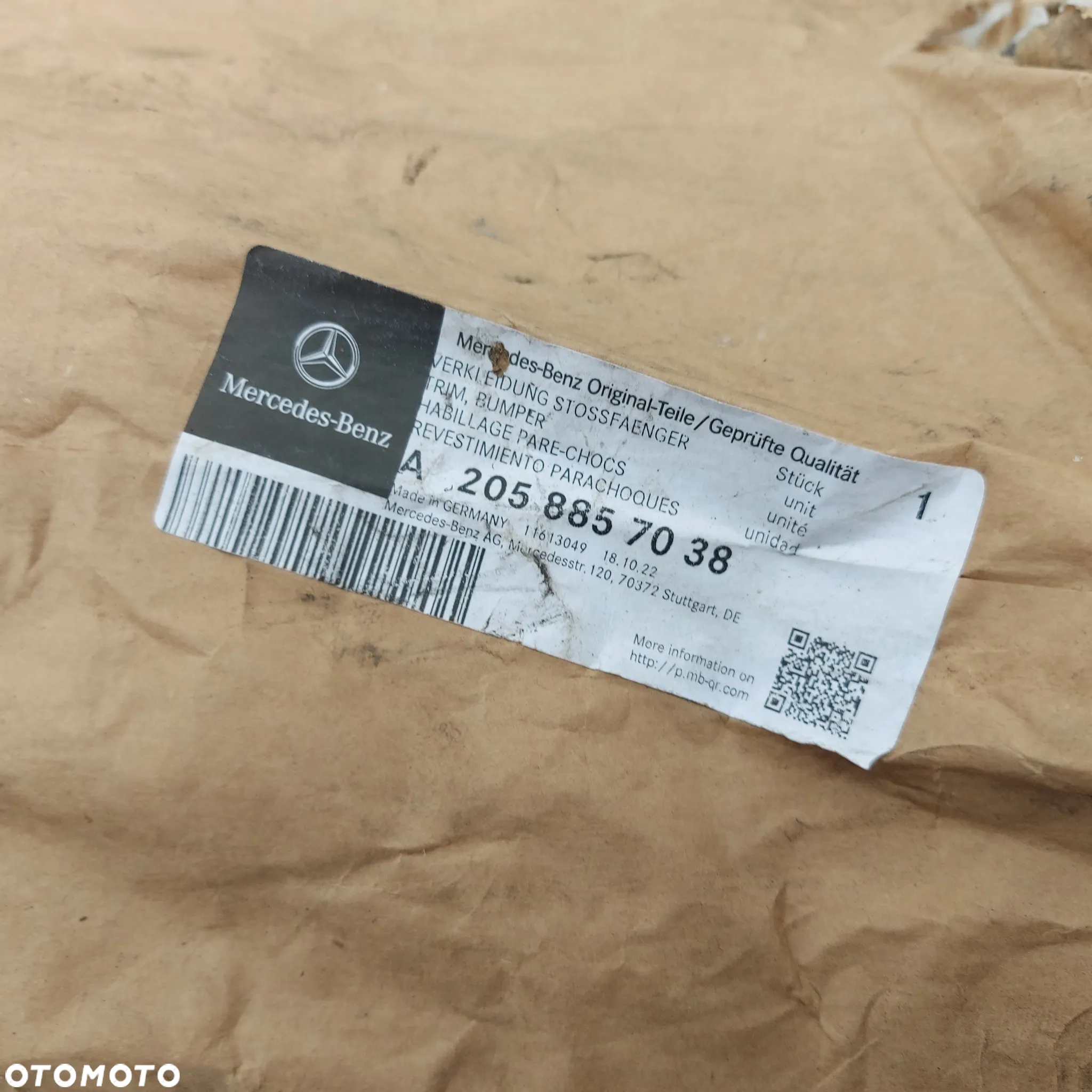 SPOILER DYFUZOR DOKLADKA ZDERZAKA TYL TYLNA MERCEDES C W205 NOWA ORYGINAL 2058857038 - 5