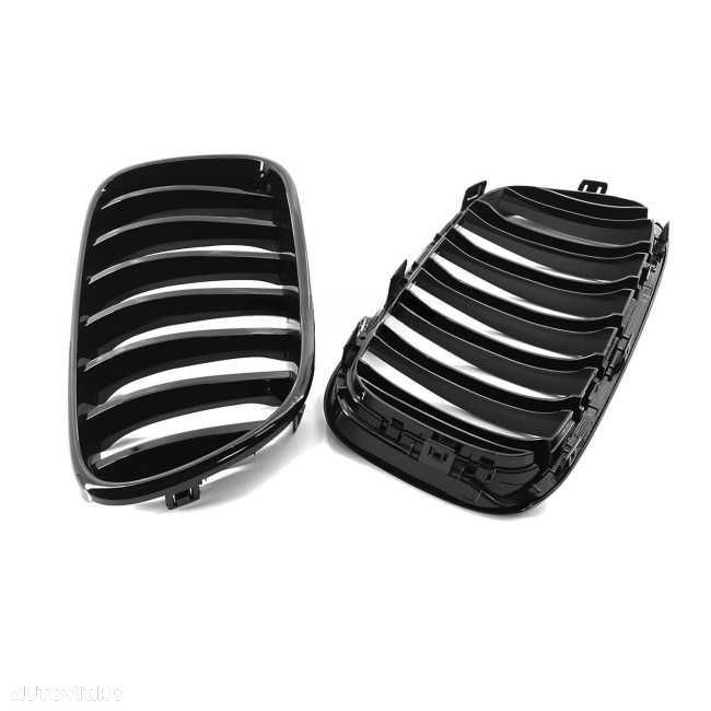 Grile Nari Simple BMW X3 F25 Non-Facelift 2011-2014, Negru Lucios, M Performance Style - 3