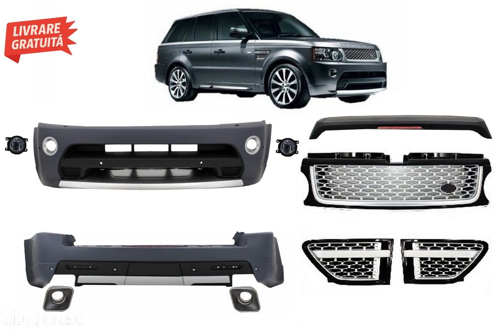 Pachet Exterior cu Grila Centrala Neagra Land Range Rover Sport L320 Facelift (200- livrare gratuita - 1