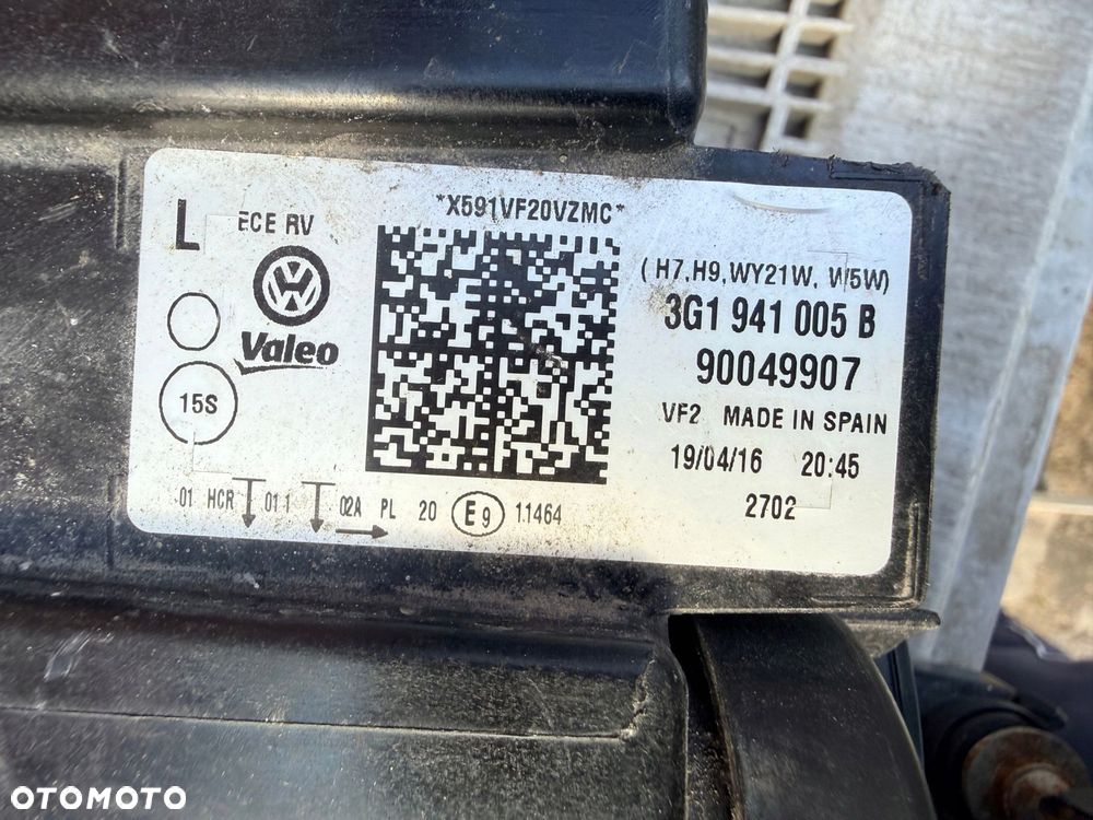 Lampa przednia VW PASSAT B8 ZWYKŁA EUROPA ORYGINALNA VALEO - 4