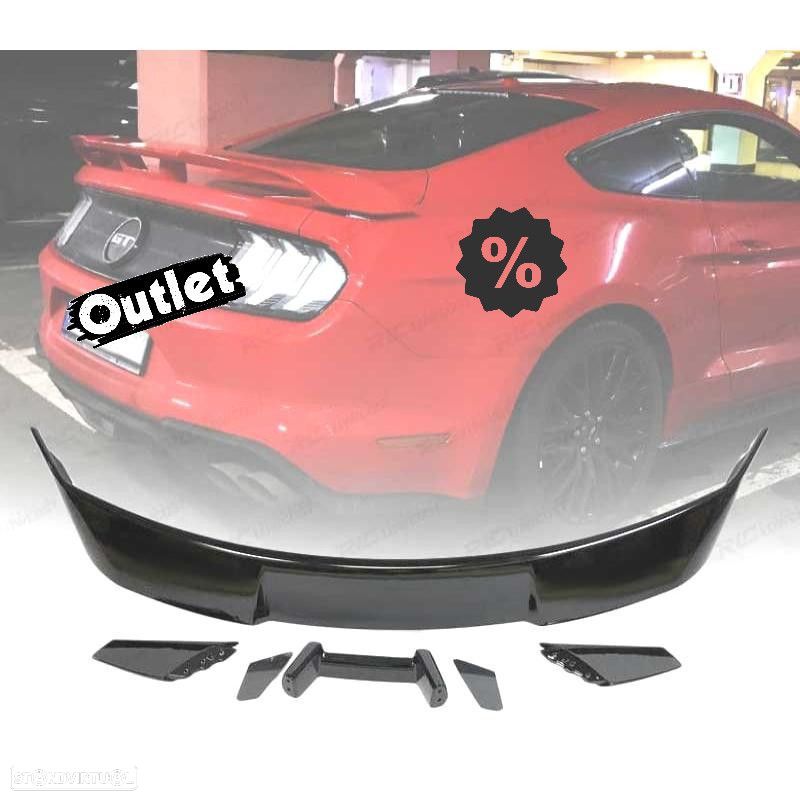 C011936C1 AILERON SPOILER PARA FORD MUSTANG LOOK GT500 15-19 PRETO BRILHANTE - 1