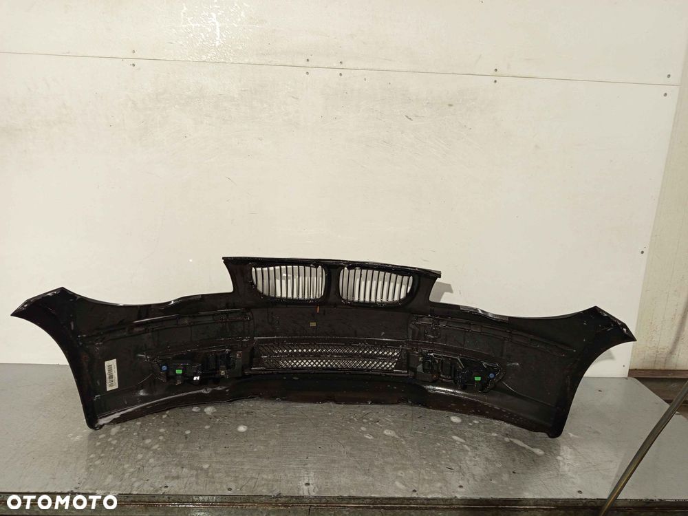 + ZDERZAK PRZÓD PRZEDNI BMW E87 SERIA 1 LIFT FL SCHWARZ 2 II CZARNY HALOGENY - 5