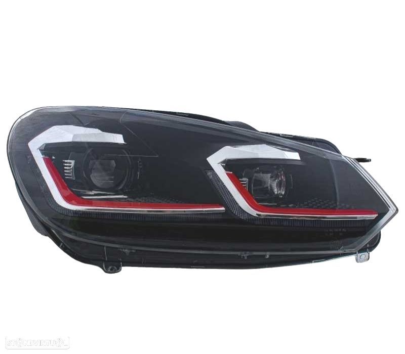 FARÓIS VOLKSWAGEN VW GOLF 6 08-13 LOOK GTI GOLF 7 INDICADORES LEDS DINÂMICOS - 2