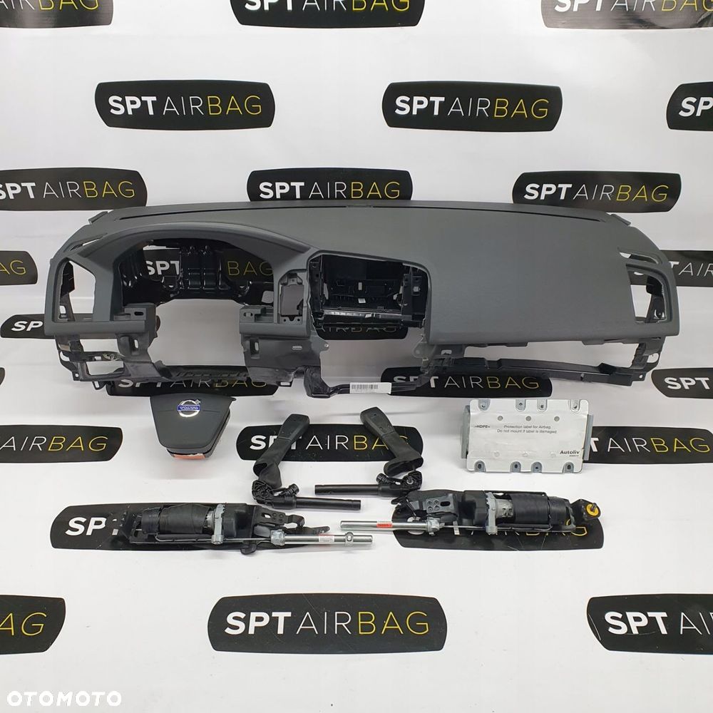 VOLVO XC60 I 1 DESKA ROZDZIELCZA KONSOLA KOKPIT PULPIT PODUSZKI AIRBAG AIR BAG PASY KIT SET - 1