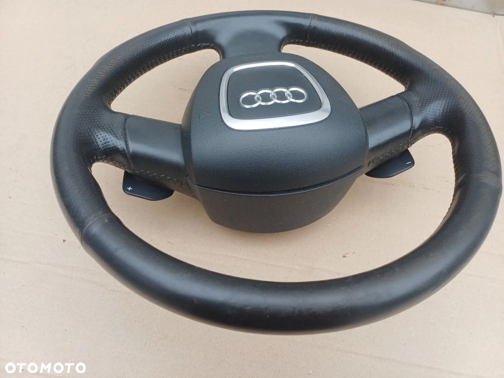 Audi A3 8P kierownica trójramienna skóra łopatki airbag poduszka kierowcy 8P0419091BK 8P0880201BJ - 4