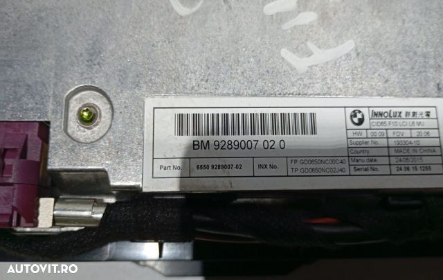 Display navigatie 9289007020 BMW Seria 5 F07/F10/F11 [facelift] [2013 - 3