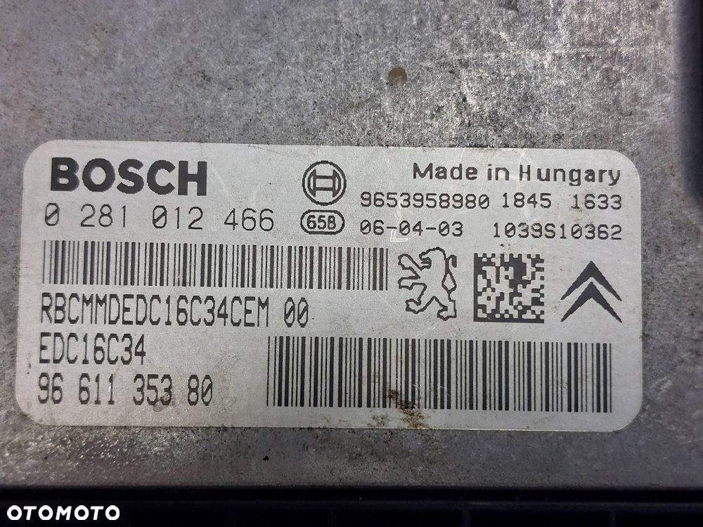 ZESTAW STARTOWY XSARA PICASSO I 1.6 HDI 9661135380 0281012466 9657999780 - 2