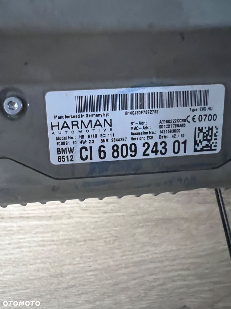 Radio nawigacja navi czytnik nbt evo BMW F20 F30 F32 F36 680924301 - 2