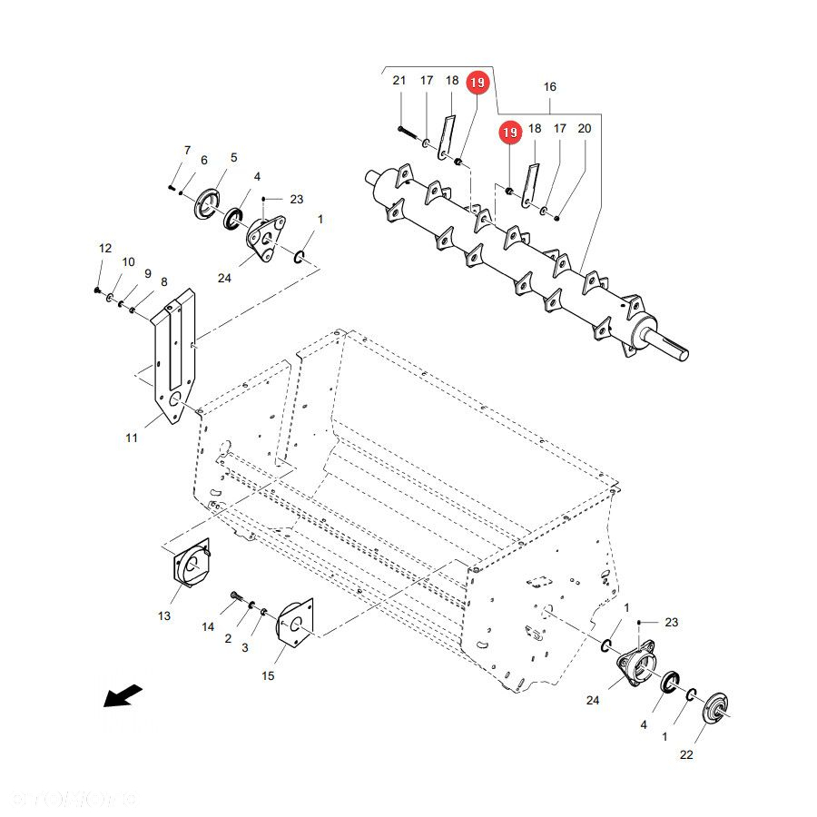 Tulejka noża sieczkarni wewnętrzna Massey Ferguson 7110385M1 Oryginał - 4