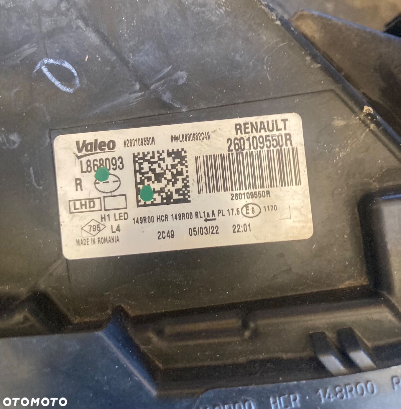 DACIA DUSTER 2 II lift LAMPA PRZEDNIA PRAWA REFLEKTOR PRAWY PRZÓD przedni 260101613R  260108550R Wwa - 7