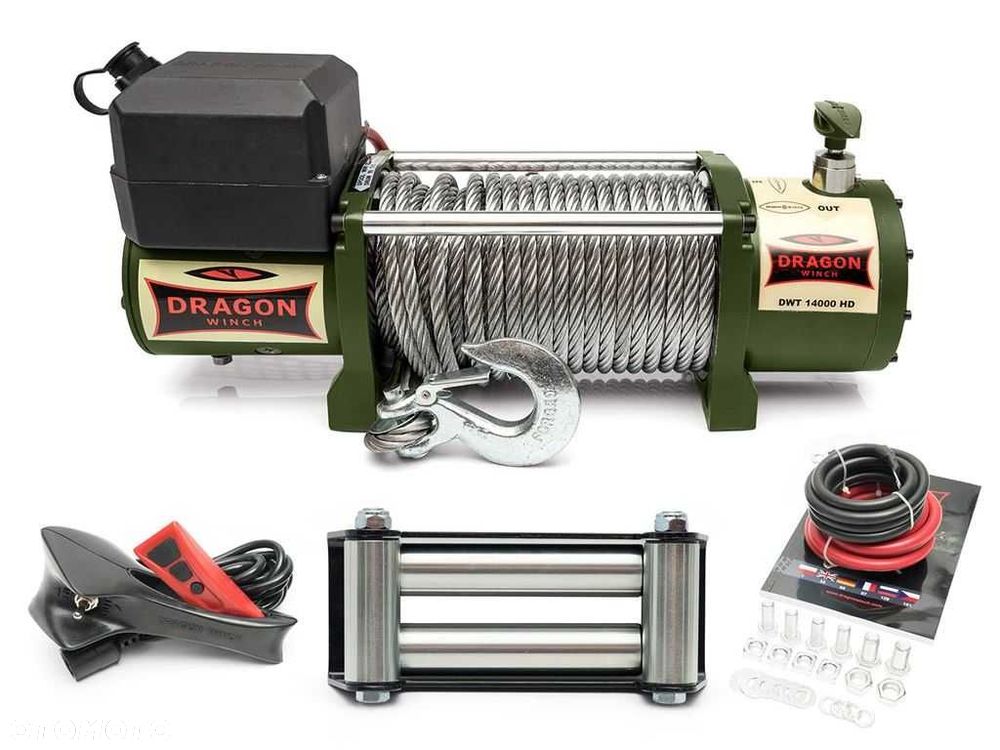 6,4T Wyciągarka DRAGON 12V 24V elektryczna wciągarka linowa lohr 14000