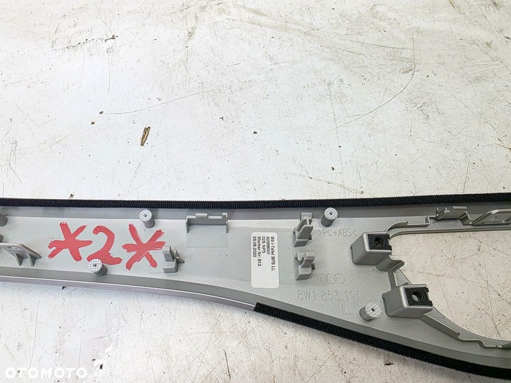 LISTWA DEKOR OSŁONA DESKI AUDI A4 B9 A5 8W 8W1853190 12/26 GŁADKI SZARY - 8