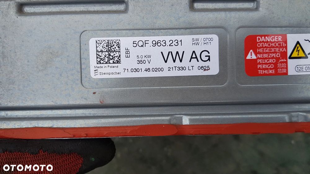 SKODA OCTAVIA IV WYMIENNIK CIEPŁA PODGRZEWACZ 5QF963231 - 3