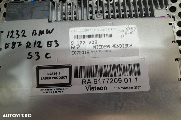 Radio cd 9177209 9177209 BMW Seria 1 E81/E82/E87/E88 [facelift] [2007 - 3
