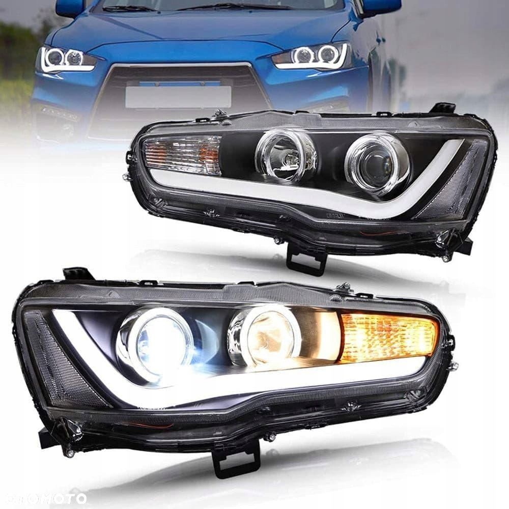 Reflektor Lampa L+R Ringi LED Bi Soczewka Mitsubishi Lancer VIII 8 07- EVO - 4