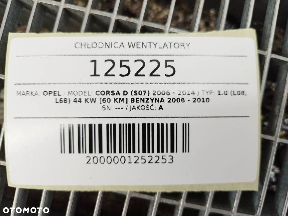 WENTYLATOR CHŁODNICA WODY OPEL CORSA D 1.0 B 55701002 55701410 - 8