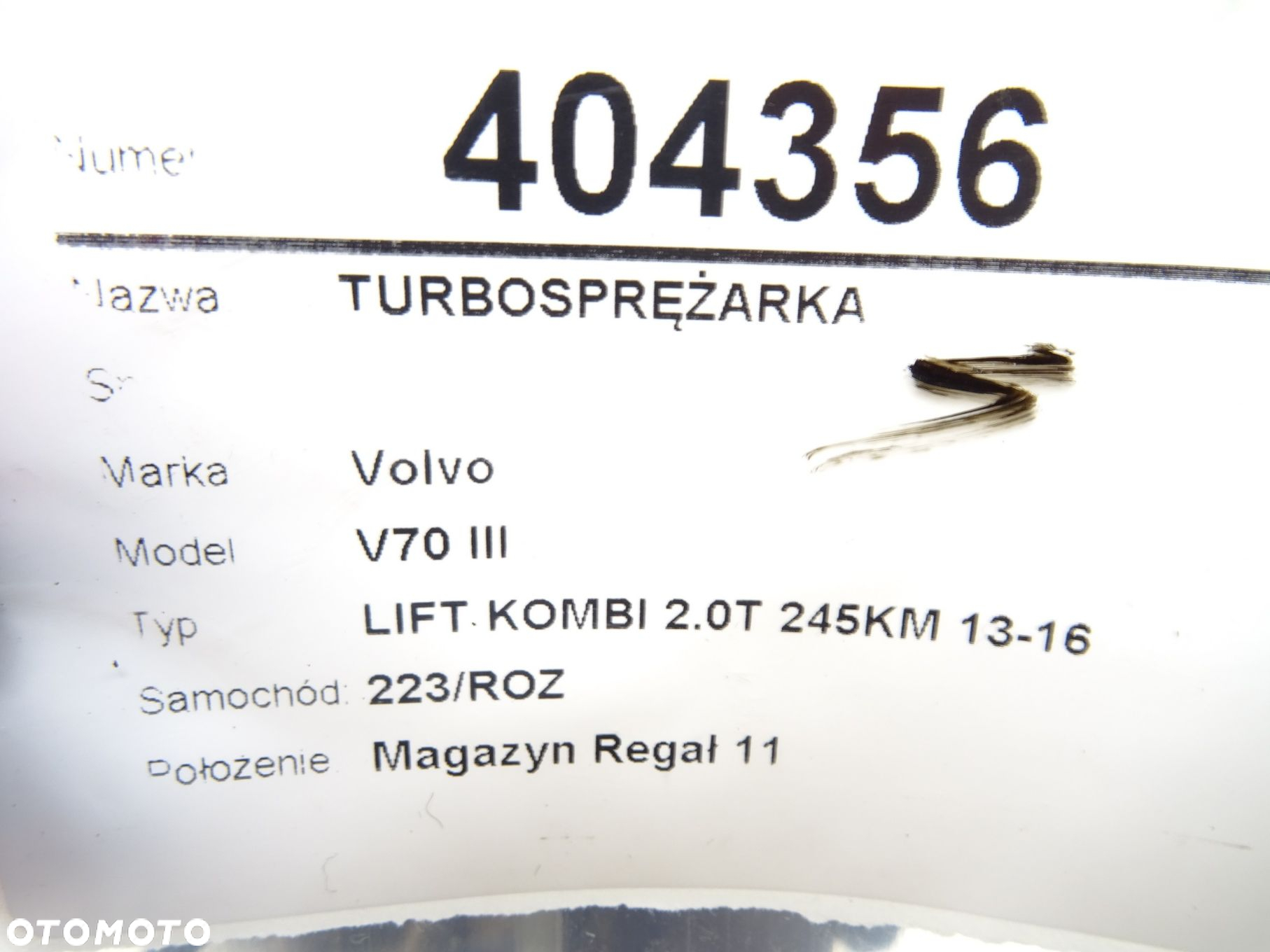 TURBOSPRĘŻARKA - 695.00 PLN - VOLVO V70 III (135) 2007 - 2016 T5 180 kW [245 KM] benzyna 2013 - - 5