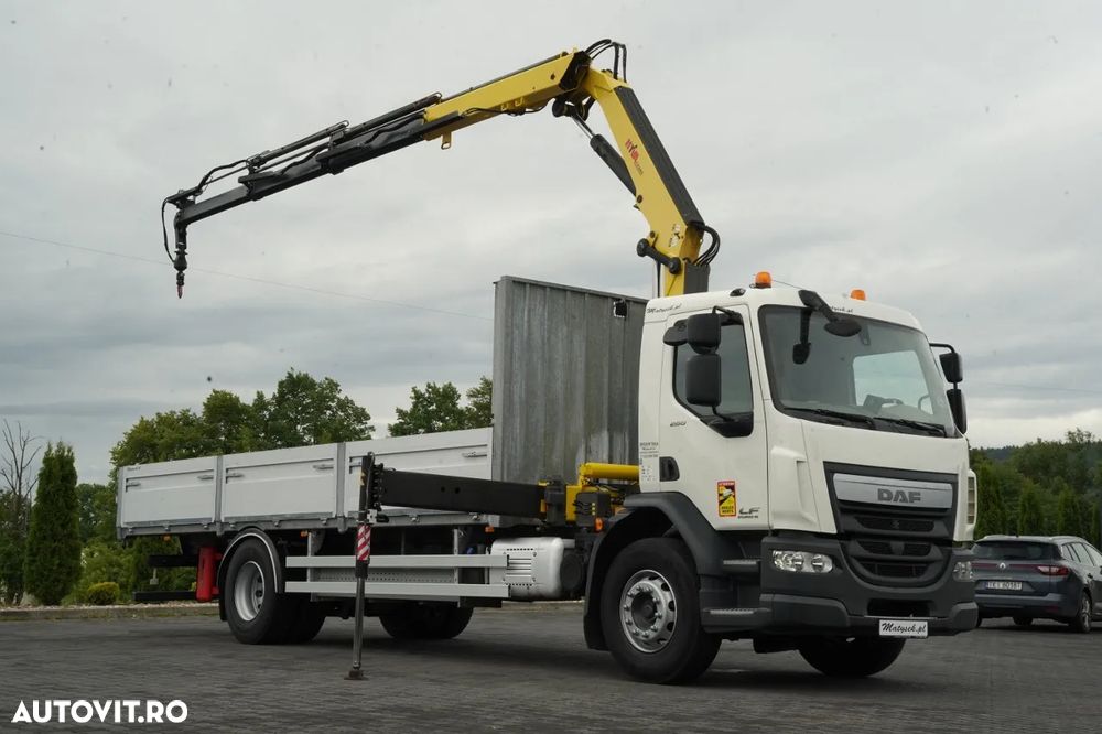 DAF LF 260 / 4X2 / LIVRARE - 7.30 + HDS HYVA HC 153 / RADIOCOMANDĂ / ROTATOR / AUTOMATĂ / EURO 6 - 7