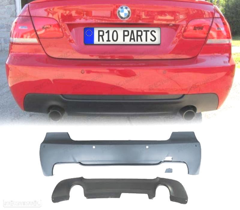 PARA-CHOQUES TRASEIRO BMW E92 E93 LOOK M DUPLA SAÍDA PDC - 1