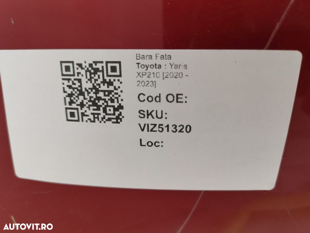 Bara Fata Toyota  Yaris XP210 [2020 - 2023] Originala In Stare Buna - 8