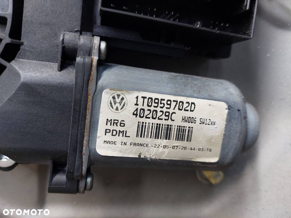 MECHANIZM PODNOŚNIK SZYBY PRAWY PRZÓD OCTAVIA II 1K0959792J 1Z1837656G - 3