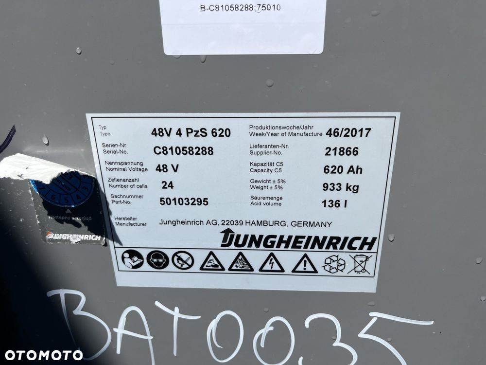 Bateria do wózka widłowego Linde Jungheinrich Still 48V 620 Ah ID BAT0035 - 4