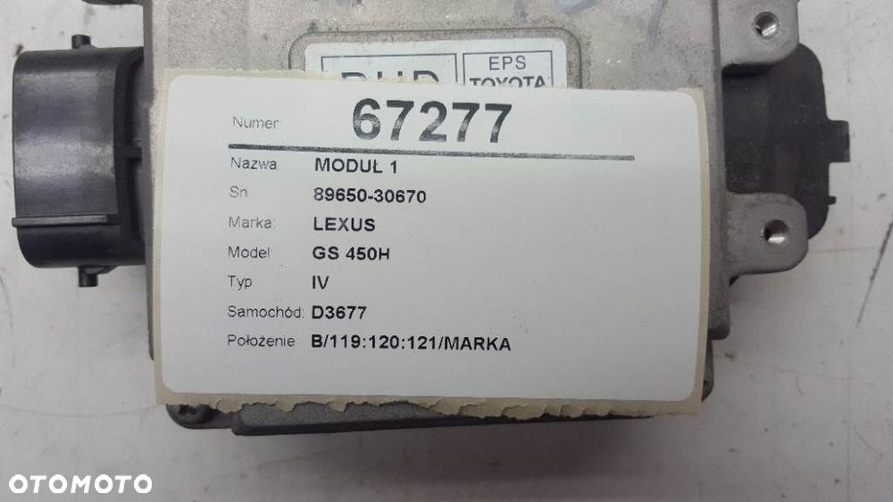 MODUŁ STEROWNIK ESP LEXUS GS IV 450H 89650-30670 - 3