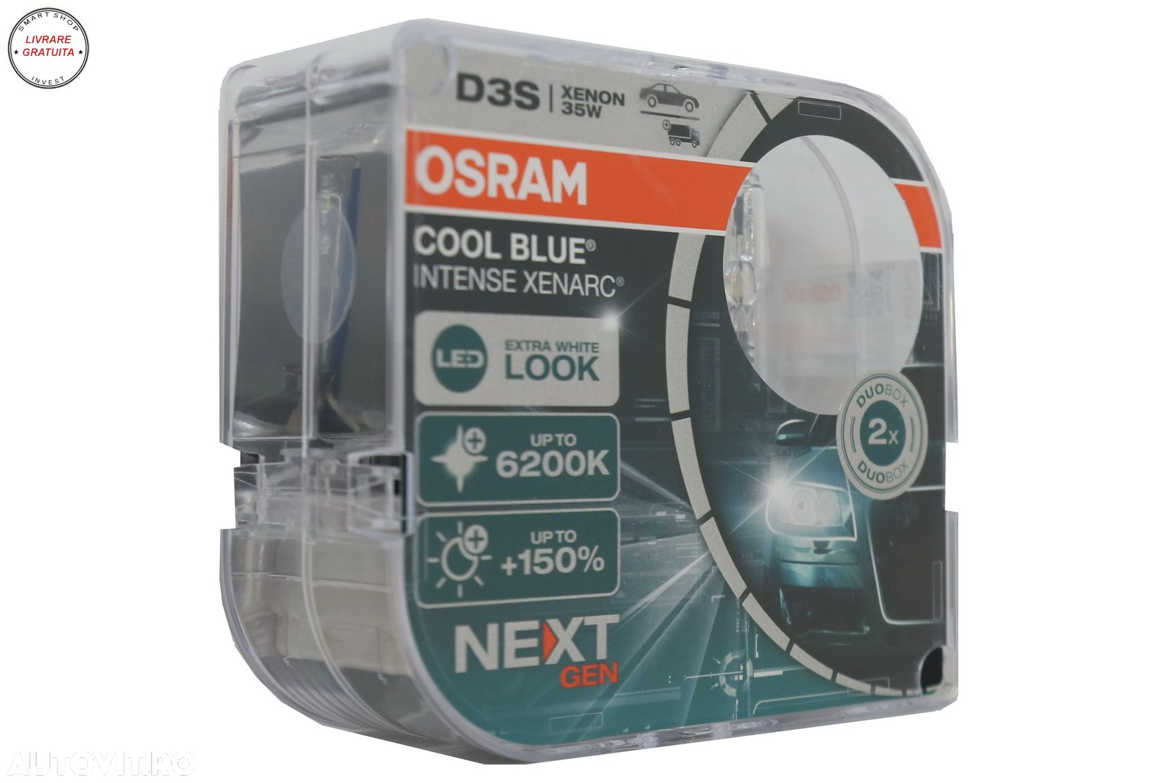 Set 2 Becuri Auto Xenon OSRAM XENARC COOL BLUE INTENSE NEXT GEN D3S HID 66340CBN-H- livrare gratuita - 3
