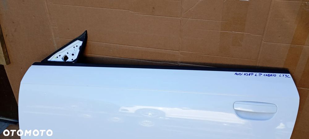 Drzwi lewy przód przednie lewe Audi A3 8P Lift cabrio LY9C Ibis White - 5